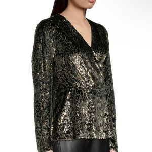 Elie Tahari Sequin Peplum Top